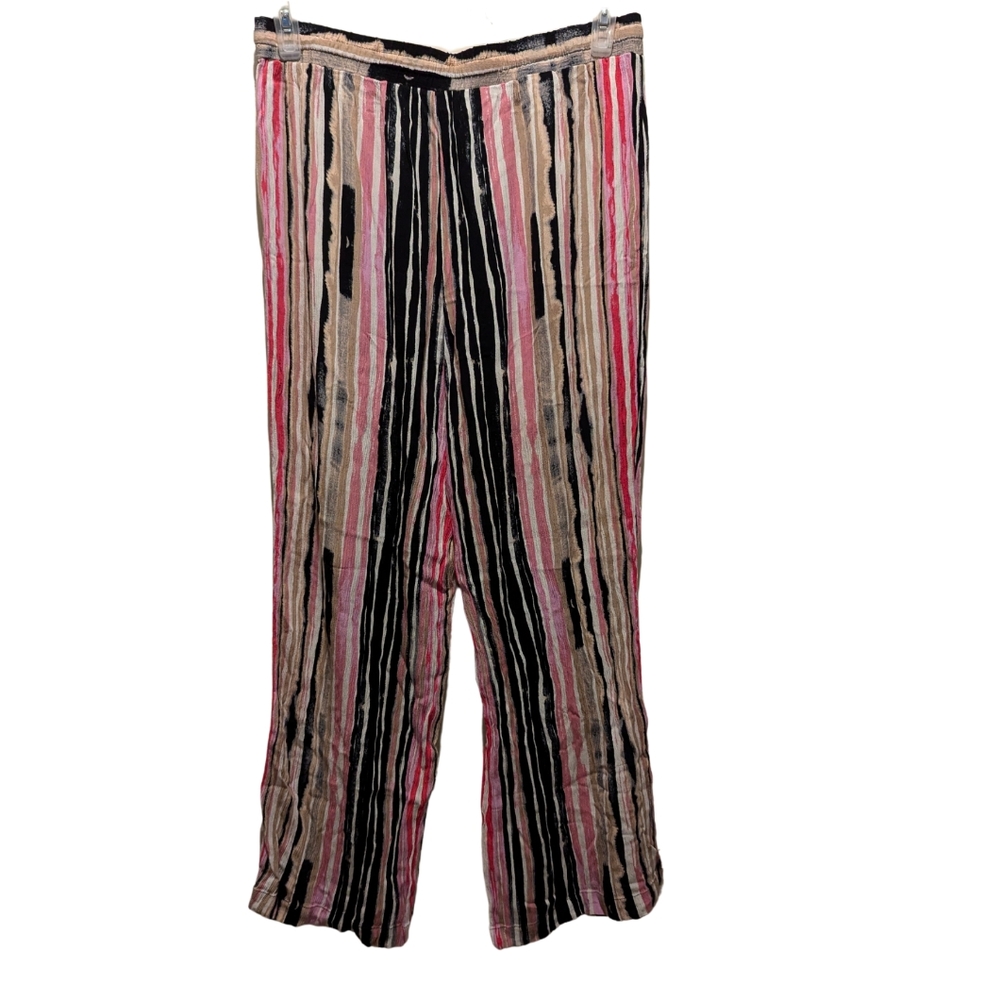 Robert Louis Multi Color Striped Sheer Pants | Sz L - Picture 3 of 6